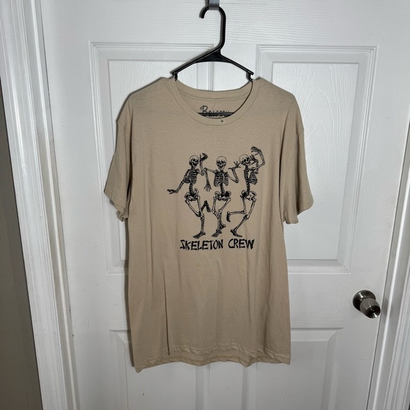 NWOT Bowery Supply Co Graphic Tee Size Lg Brown-Tan Skeleton Crew Casual Cotton - Picture 5 of 6